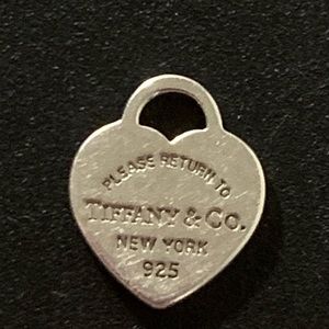 Please Return to Tiffany & Co Small Mini Heart Tag Pendant or Charm